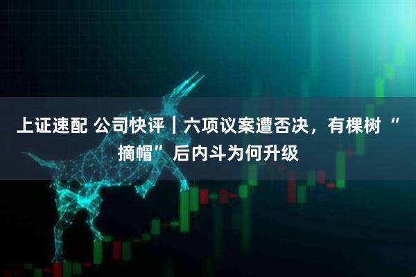 上证速配 公司快评︱六项议案遭否决，有棵树 “摘帽” 后内斗为何升级